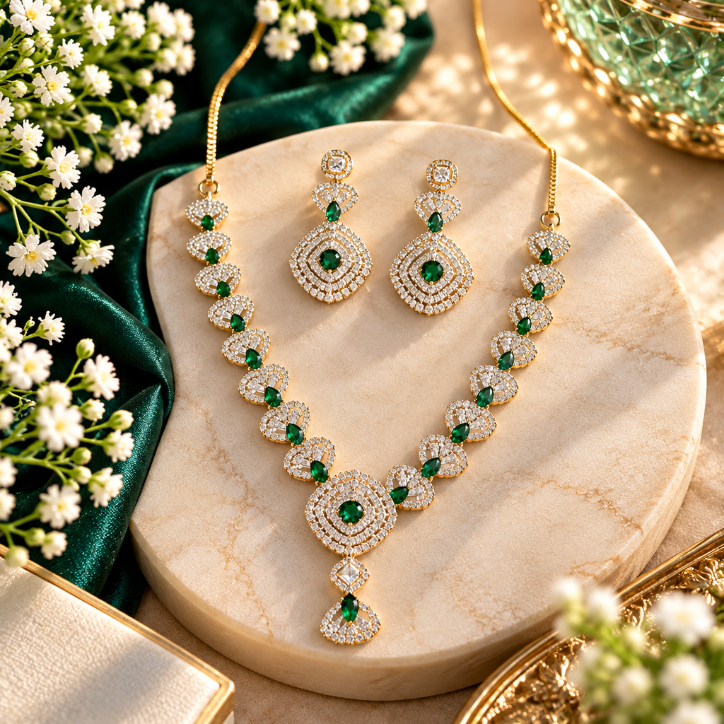 Emerald Royal Elegance Necklace Set