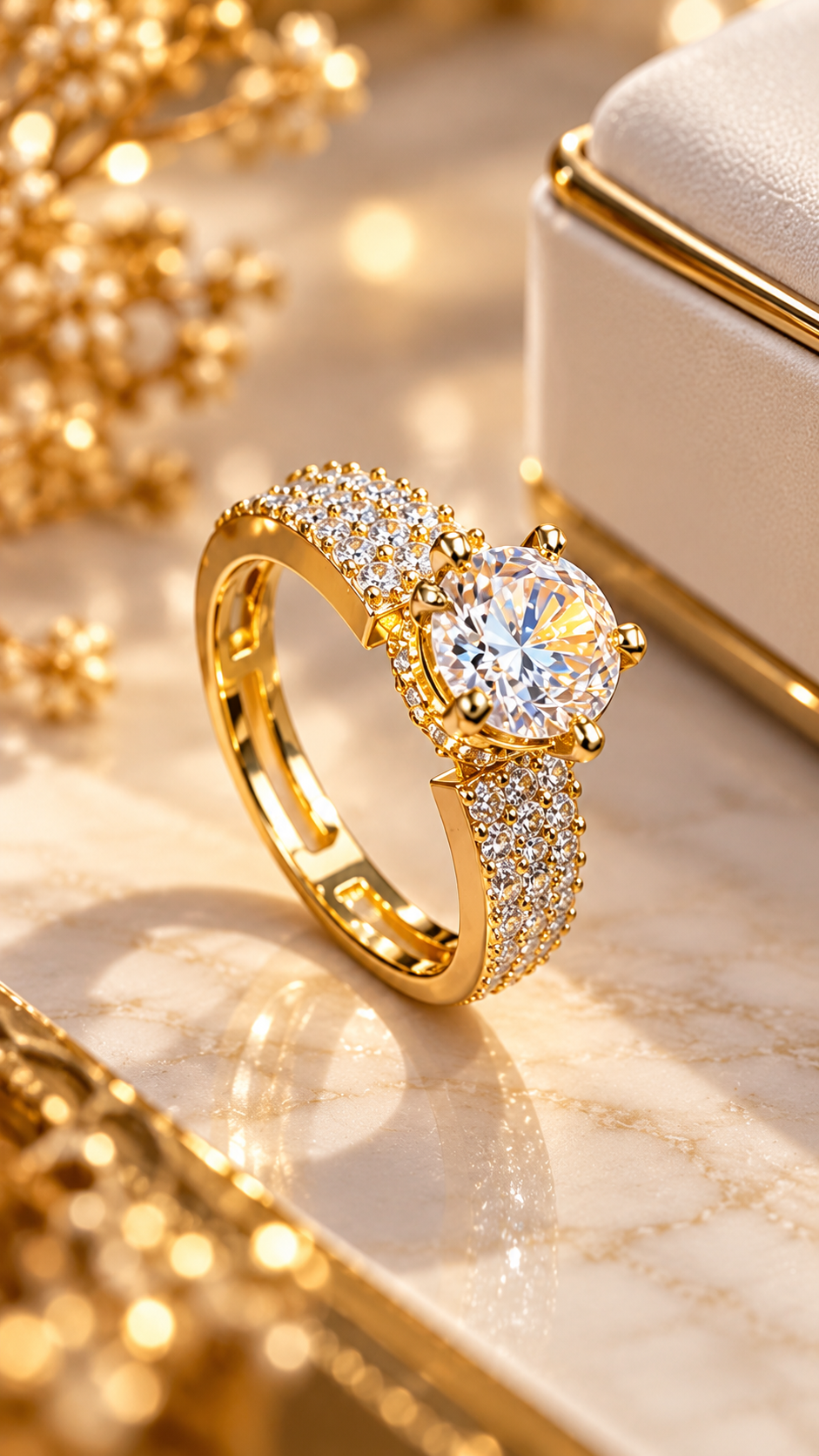 Solitaire American diamond Ring
