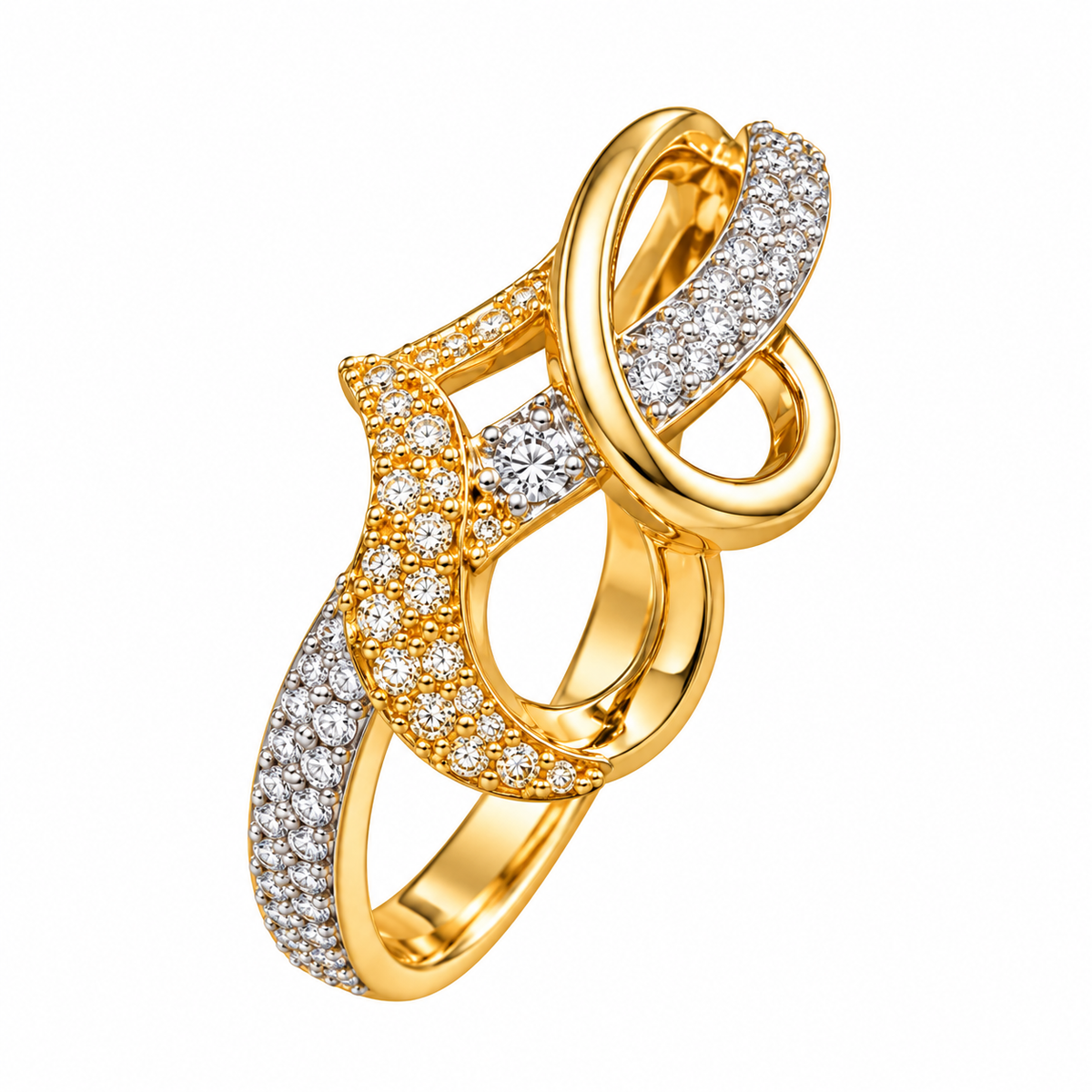 Golden Infinity – Luxury American Diamond Ring