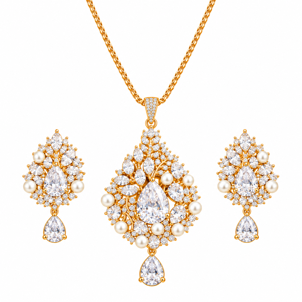white beautiful pendent set with sea pearl by lumeira jewels