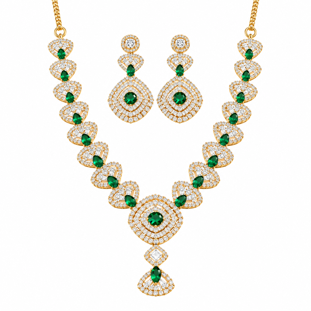 Emerald Royal Elegance Necklace Set