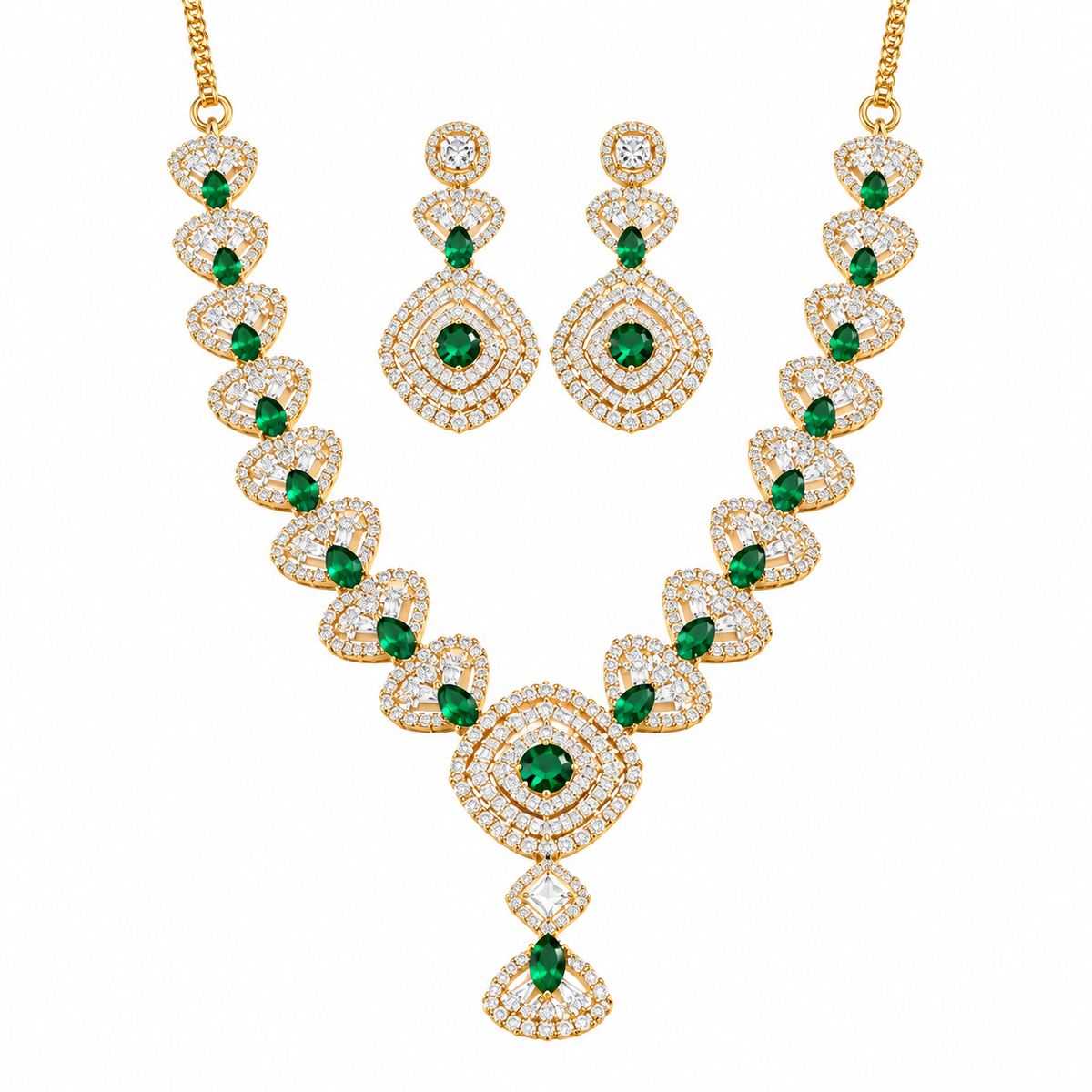 Emerald Royal Elegance Necklace Set