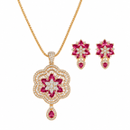 Royal Ruby Blossom Luxury Pendant Set