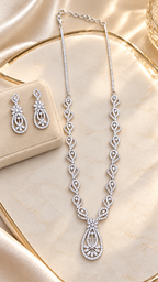 Luxury Silver Sparkle Necklace Set