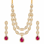 Ruby double step BRILLANCE necklace set