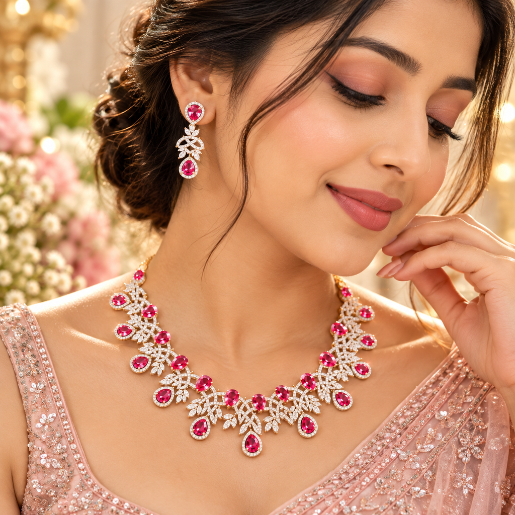Ruby Rose Elegance Necklace Set