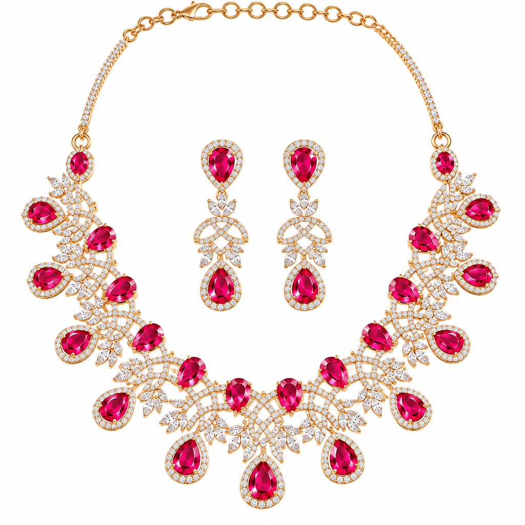 Ruby Rose Elegance Necklace Set