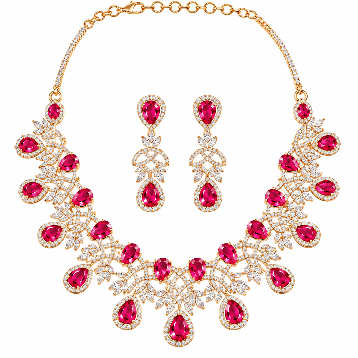 Ruby Rose Elegance Necklace Set