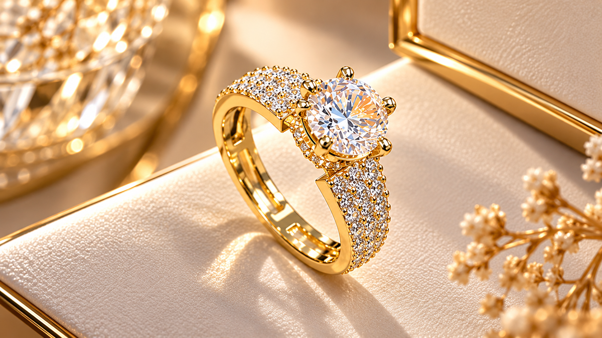Solitaire American diamond Ring