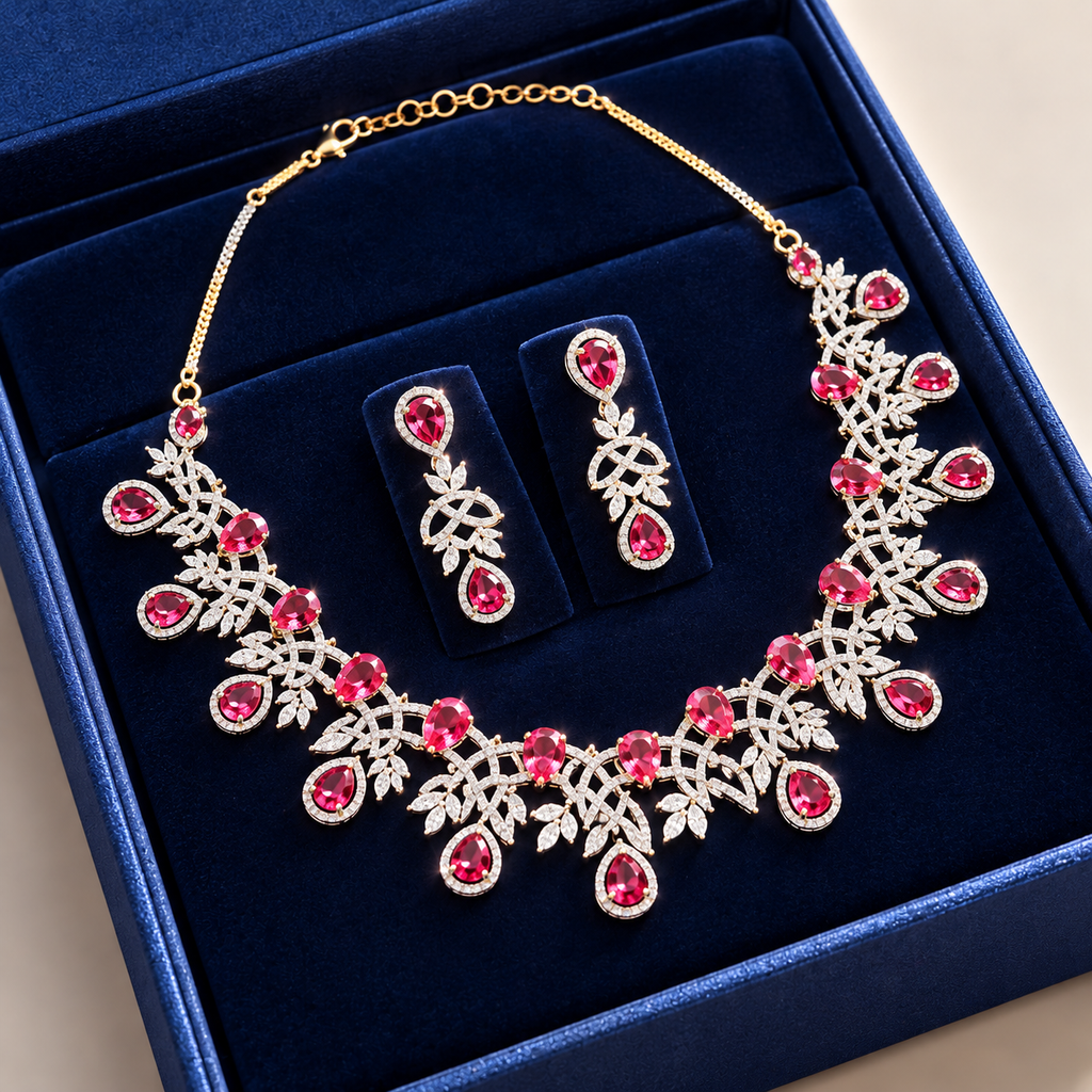 Ruby Rose Elegance Necklace Set