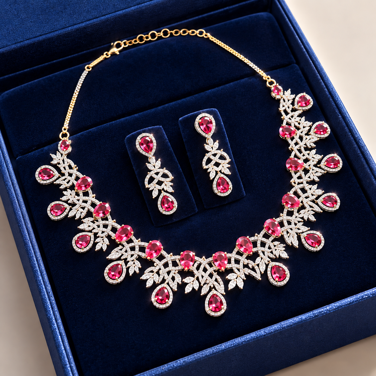 Ruby Rose Elegance Necklace Set