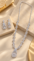 Luxury Silver Sparkle Necklace Set