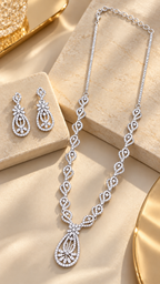 Luxury Silver Sparkle Necklace Set