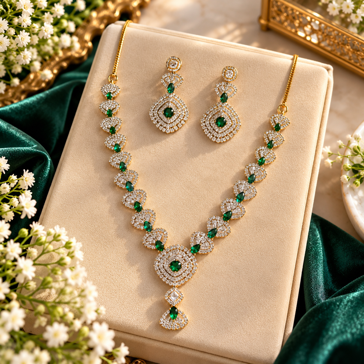 Emerald Royal Elegance Necklace Set
